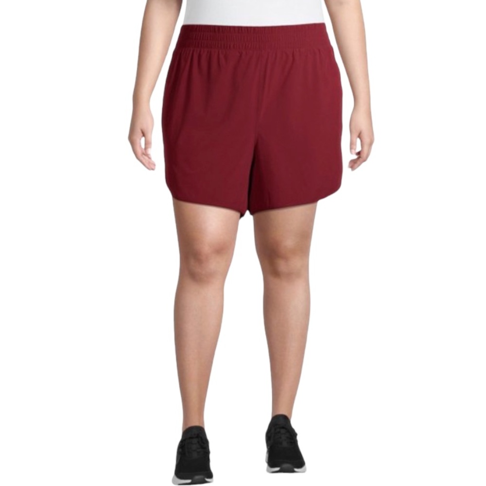 NWT AVIA Women's Plus Size XXL Red Running Short With Bike Liner